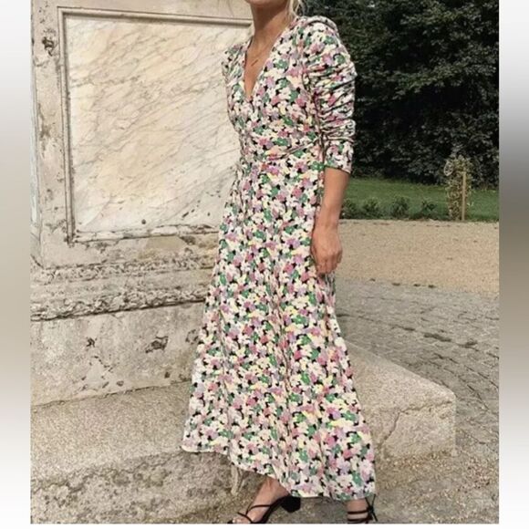 H&M Conscious Floral Print Lyocell-blend dress Size Medium - Picture 2 of 14